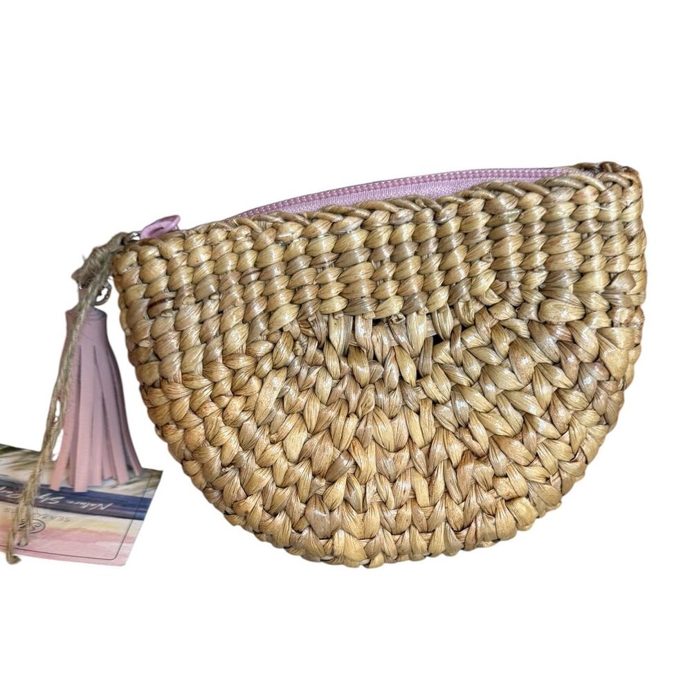 Sea & Grass Small Woven Rattan Clutch Bag